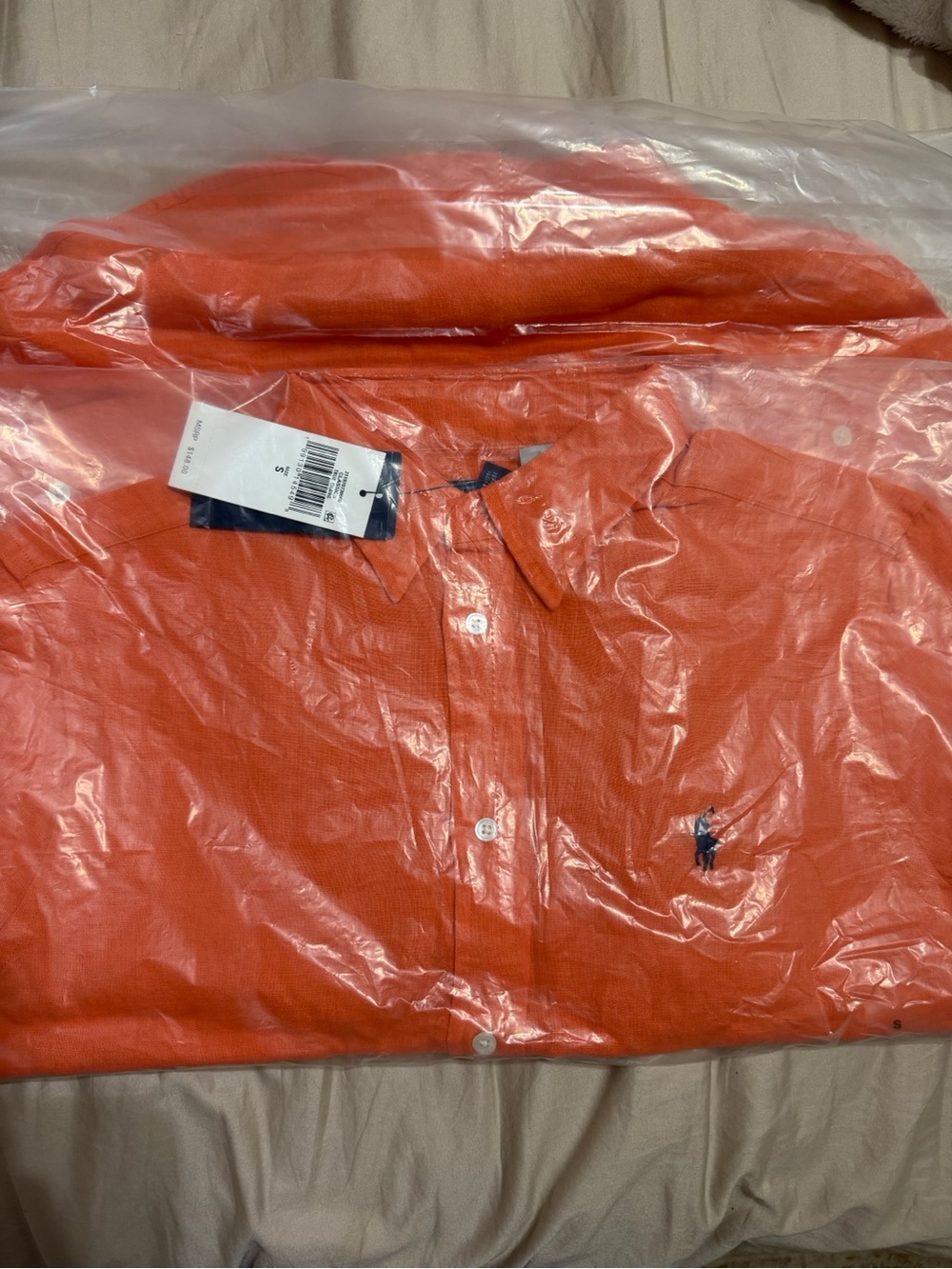 Polo Classic Fit Linen Shirt - True Orange - Picture 3 of 3